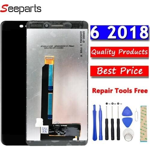 New Black LCD For 5.5" Nokia 6 2018 LCD Display Nokia6 2018 Second Generation TA-1045 TA-1050 TA-1016 LCD Touch Screen Digitizer