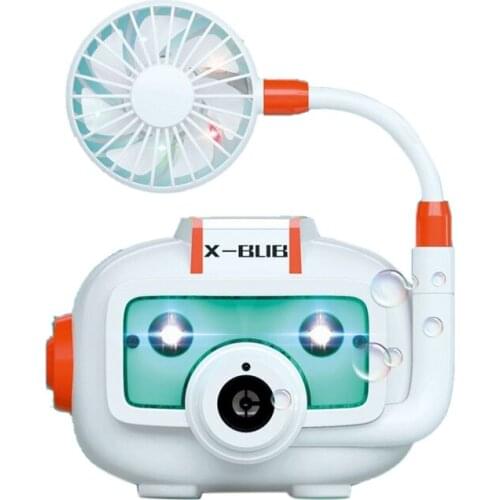 Children Cartoon Camera Blowing Bubbles Machine Toy Electric Fan Light Music Bottle Rope Style Christmas Toy Kids Gift