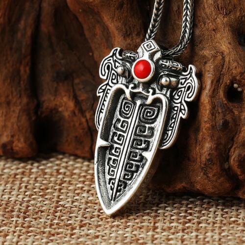 EDC 925 Silver with Brass Knife Beads A Pendant Paracord Outdoor DIY Decorations 925 Silver with Brass Camping Gear EDC Tools