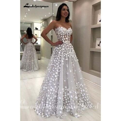 Elegant Sweetheart White A-line Floor Length Beach Wedding Dresses Bridal Dress vestidos de noiva Long Wedding Gowns Hochzeit