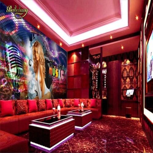 Beibehang Blonde woman microphone 3D photo mural Wallpaper Murals for TV backdrop living Room papel de parede wall papers roll