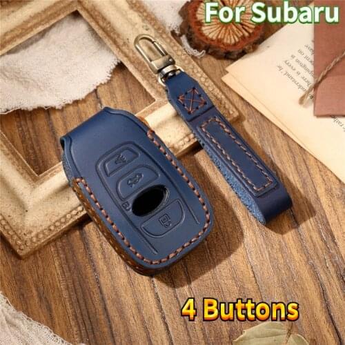 Leather Car Key Case for Subaru XV BRZ Forester 2019 Legacy Outback Keychain Holder Protector Car Key Case Car Accessories