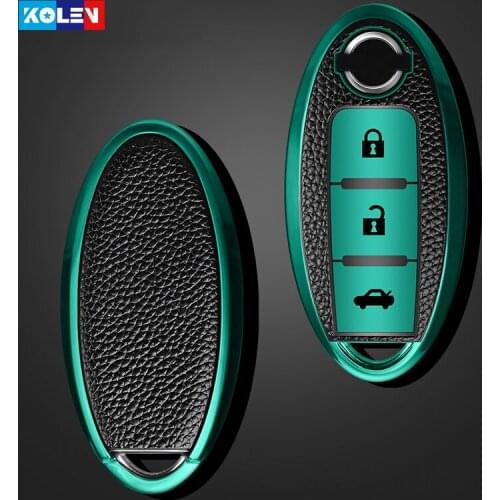 Leather+TPU Car Key Cover Case For Nissan Qashqai J10 J11 X-Trail t31 t32 kicks Tiida Pathfinder Murano Note Juke For Infiniti
