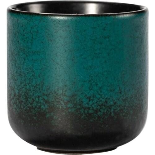 Creative Small Tea Bowl Green Coarse Pottery Tea Cup Household Ceramic Drinking Water Cup Retro Green Glaze Tea Cup