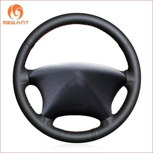 MEWANT Black Genuine Leather Car Steering Wheel Cover for Citroen Xsara Picasso 2001 2002 2003 2004 Accessories Parts