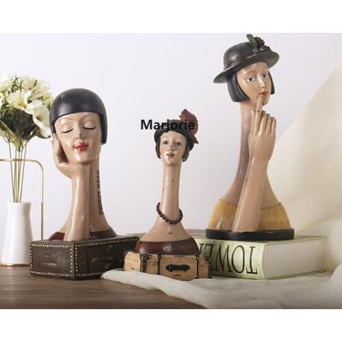 2021 New Woman Resin Crafts Decoration Creative American Country Makeup Box Jewelry Decoration Home Decoration Accessories