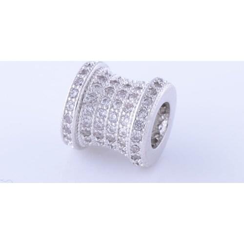 New Arrival Gold Rose Gold Color DIY Metal Spacers Beads Zircon Pave Brass Tube Beads For Jewelry Making Wholesale