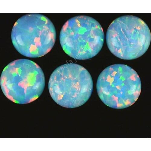 OP26wholesale price hotsale 2mm to 8mm Round Cabochon flat back opal stone loose opal gemstones for body jewelry