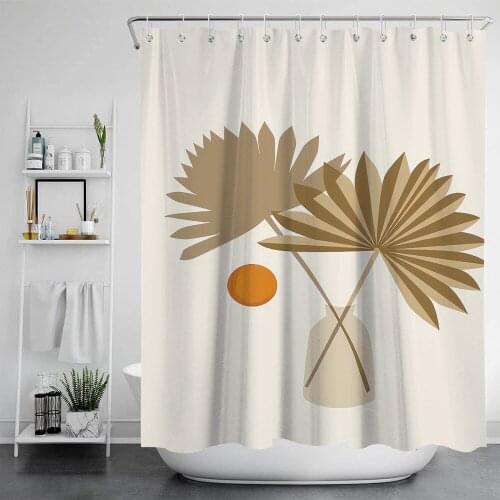 Nordic style simple abstract sun and moon psychedelic shower curtain windproof bathroom layout home decoration