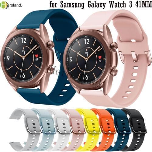 20mm Band Silicone Strap For Samsung Galaxy Watch 3 41mm / Amazfit GTS 2 Smart Wristband bracelet For Garmin venu sq
