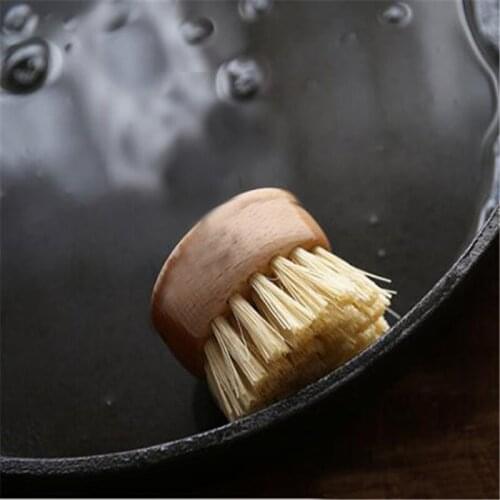 Skillet Wooden Handle Kitchen Supplies Pot Brush Bowl Durable Dish Cleaning Tool Scrubbing Heat Resistant Washing