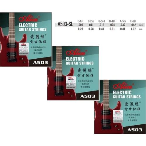 3 Packs Alice A503-SL Nickel Wound Electric Guitar Strings 009-042