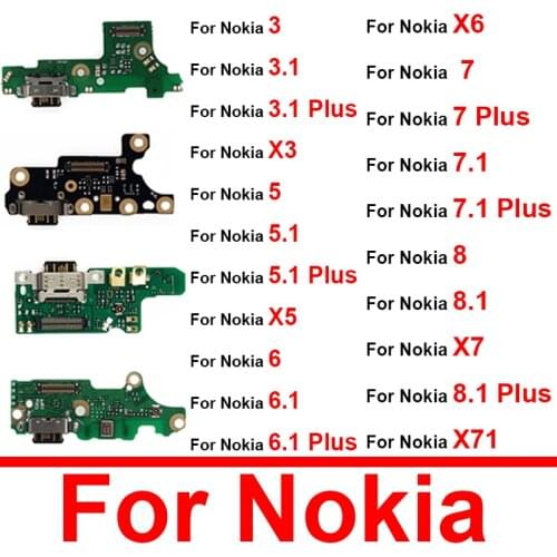 Charger USB Jack Board For Nokia 2 2.1 3 3.1 Plus 5 5.1 6 6.1 7 7.1 Plus 8 Charging USB Port Board Module Replacement Parts