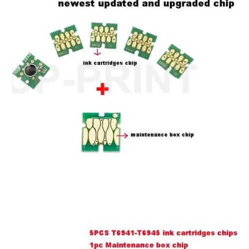 UP T6941-T6945 + T6193 One time chip For Epson SureColor T3000 T3070 T5070 T7070 T3200 T5200 T7200 T3270 T5270 T7270