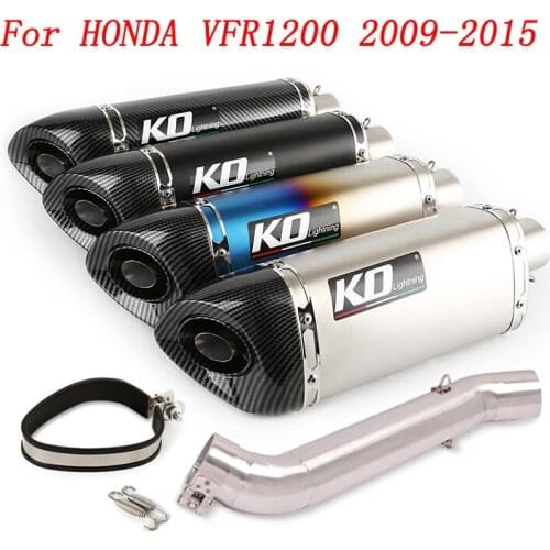 Escape Motorcycle Exhaust Mid Connect Tube And 51mm Vent Pipe Stainless Steel Exhaust System For HONDA VFR1200 2009-2015