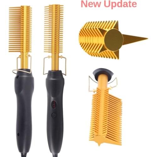 Hair Straightener Flat Irons Straightening Brush Hot Heating Comb Hair Straight Styler Corrugation Curling Iron Hair Curler Comb