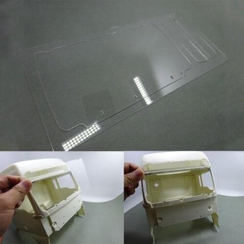 High-top Upgrades Windshield for 1/14 Tamiya RC Truck Trailer tipper MAN TGX Car Diy Parts