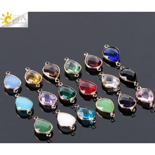 CSJA Women Jewelry DIY Water Drop Glass Crystal Beads for Necklace Earring Bracelet Making Pear Accessories Beads 10pcs E890