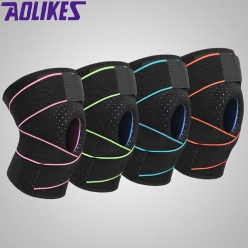 1PC Sport Fitness Knee Pads Support Patella Guards Gym Running Protector Quick Dry Double Straps Pressure Silicone For Men Women