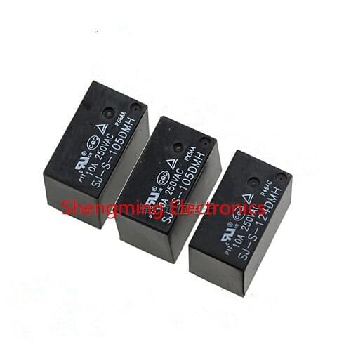 10pcs 4pins SJ-S-105DMH SJ-S-112DMH SJ-S-124DMH 5VDC 12VDC 24VDC 10A 250VAC Relay