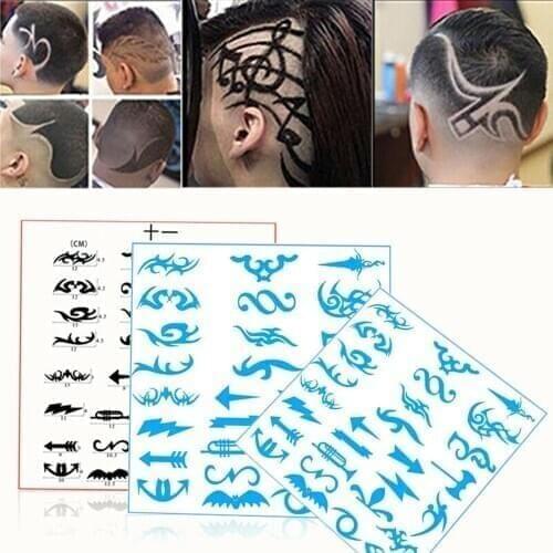 28pcs/Pack Hair Tattoo Template Mold Cutting Stencil Trimmer Salon Barber Hairdressing Coloring Pattern Hairstyling