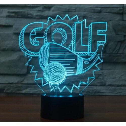 7 Color Change Lighting Golf Ball LED 3d Night Light Creative Home Decor 3D Desk Table Lamp Bedroom Bedside Decor Gifts