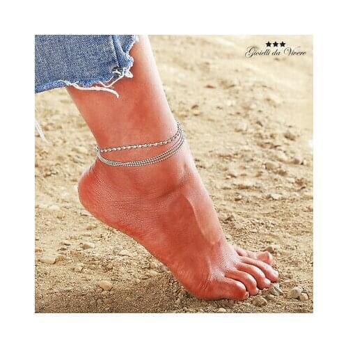 Foot anklet bracelet fashion rhinestone beach chain hook BACIAPIEDI 99 S0538 sent from Italy