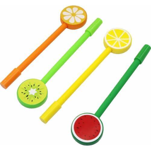 4 Pcs Creative Cartoon Fruit Pen Student Prizes Gel Pen Signing Pen Office And School Supplies Cute School Supplies