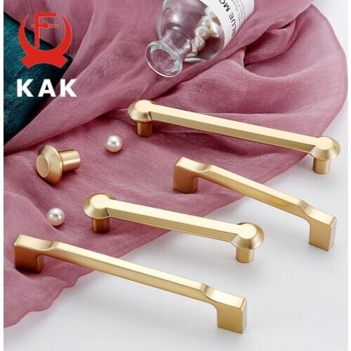 KAK Fashion Gold Cabinet Handles Solid Zinc Alloy Kitchen Cupboard Pulls Drawer Knobs Furniture Handle Door Hardware Decoration