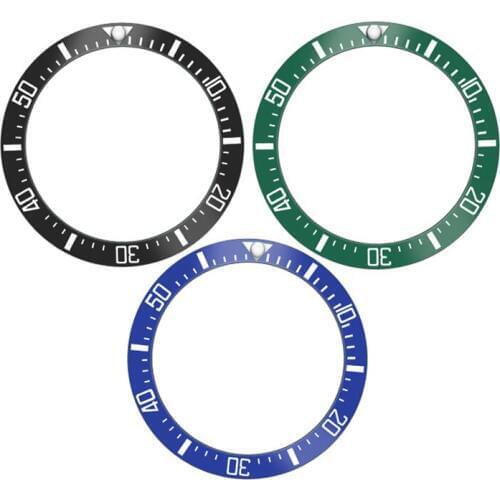 38mm Black Blue Green Ceramic Bezel Watch Ring Scratch-Resistant Insert Ring for GMT Watch 40mm Casing Watch Accessories