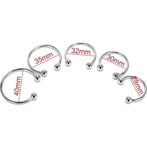 Stainless Steel Penis Ring 28/30/32/35/40mm Head Stimulating Erection Enhancement Gays Cock Ring Sex Toys For Men