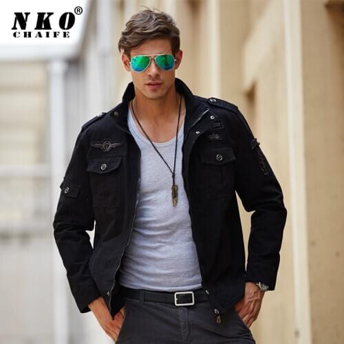 CHAIFENKO Military Jackets Men New Spring Autumn Pilot Cotton Cargo Jacket Coat Men Fashion Casual Bomber Flight Men Jacket 6XL
