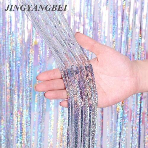 Laser rain curtain 2m 3m background rain silk rain curtain atmosphere layout wedding birthday event wall theme dance scene match