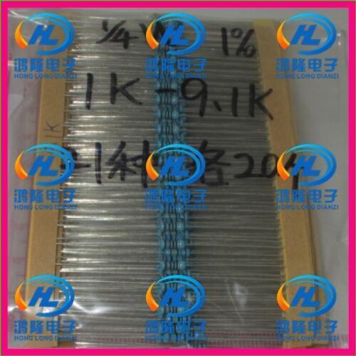 420pcs Metal Film Resistor Kit 1/4W 21values each values 20pcs 1K~9.1K Resistor Pack 0.25W 1% samples psck Assorted Kit
