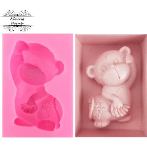 DIY twelve zodiac 3D cartoon monkey silica gel mold chocolate cake decorating tool clay technology mold cake mold