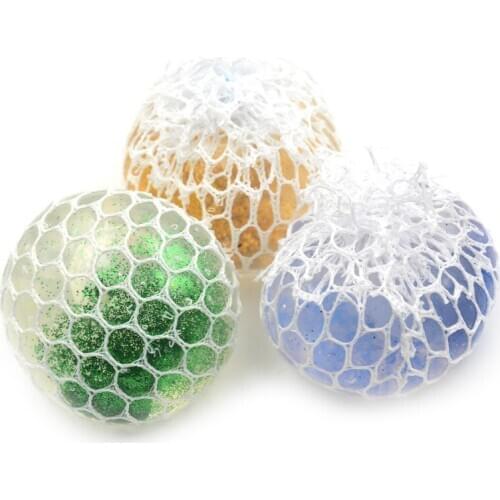 6cm Grape Shape Release Pressure Stress Ball Sequin Squeeze Ball Hand Wrist Exercise Stress For Children Adult Random