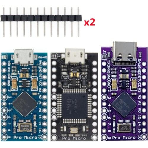 TENSTAR ROBOT Pro Micro With the bootloader Black/Blue ATmega32U4 5V/16MHz Module controller Mega32U4 leonardo for arduino