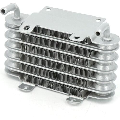 Universal Aluminum Racing Car Motorcycle Diesel Gasolin Small Engines Fuel Oil Cooler 8mm silver SO-01