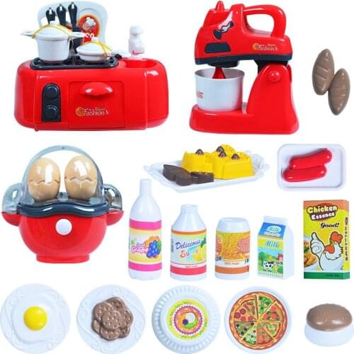 [Funny] Play house toy funny kitchen toy set Happy chef cooking food game coffee machine EGG COKKER food seasoning cookhouse set