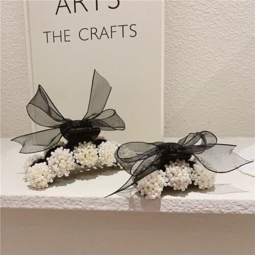 Korean Pearl Bow Hair Accessories Autumn Hair Claws Barrettes Girls Back Hair Clip Big Hair Clip Shark Clip hair accessories