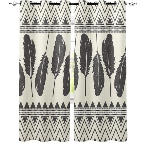 Vintage Feathers Blackout Curtains for Children Kids Home Decor Bedroom Living Room High Shading Window Curtains