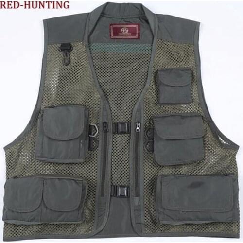 New Summer Breathable Mesh Vest Men Fast Dry Photographer Sleeveless Jacket Multi-Pockets Outdoors Hiking Hunting Fishing Vest