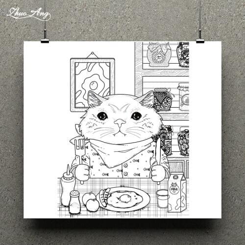 ZhuoAng Cute Kitten stamp / scrapbook rubber stamp / craft clear stamp card / seamless stamp