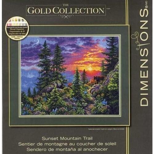Gold Collection Needlepoint Sunset Trails Funny Cross Stitch Embroidery with 100% Cotton Floss & Free Shipping for Home Decor