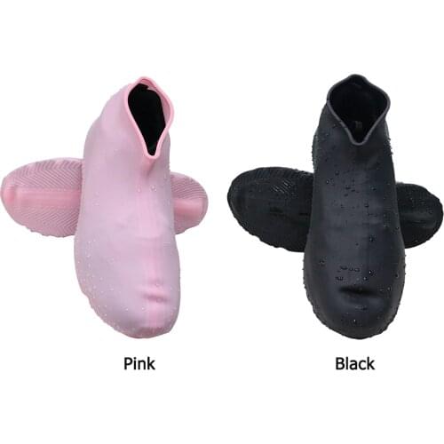 1 Pair Reusable Latex Waterproof Rain Shoes Covers Slip-resistant Rubber Rain Boot Overshoes M/L Shoes Accessories