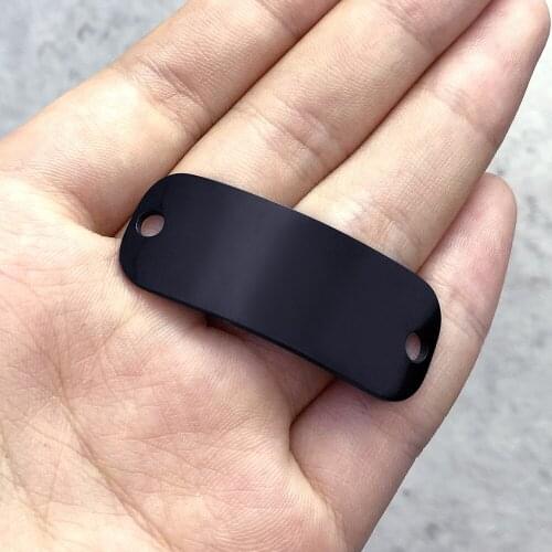 100% Stainless Steel Plate Charm Connector Blank For Engrave 2 Hole Metal Rectangle Tag Connector Mirror Polished 20pcs