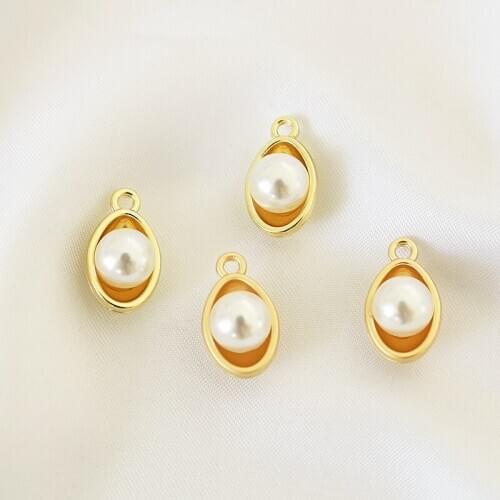 10pcs Chinese style Good luck to alloy Pearl Earrings For Women pendant diy jewelry earrings necklace bracelet accessories