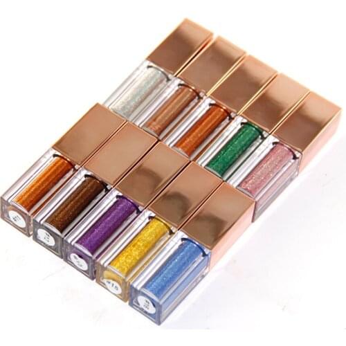 10 Pieces Private Label Best Liquid Eyeshadow Colorful Sequins Glitter Eye Makeup Shadow Custom Cosmetic Wholesale
