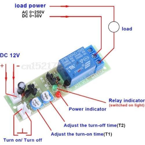 12V DC Infinite Cycle Delay Timing Timer Relay ON OFF Switch Loop Module Trigger O18 dropship