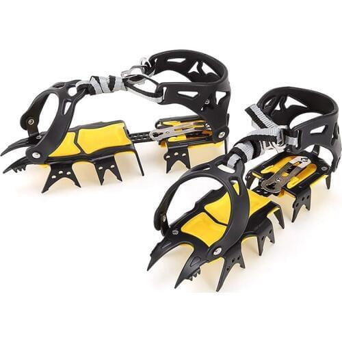 18 Teeth Crampons Traction Cleats Spikes Snow Grips,Anti-Slip Stainless Steel Crampons for Mountaineering & Ice Climbing